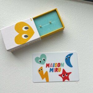 NIB Maison Miru Crystal Studs and $25 Gift Card w/box